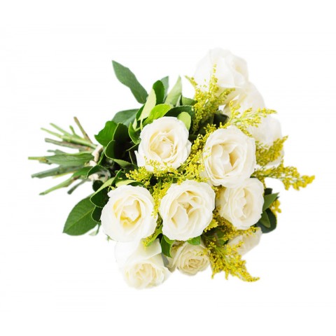 Bouquet  Amor Eterno com 12 Rosas Brancas